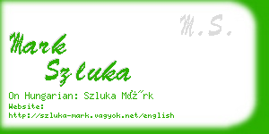 mark szluka business card